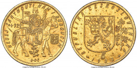 Republic gold 5 Dukatu 1932 MS61 NGC, Kremnitz mint, KM13, Fr-5. A highly respectable representation of this pleasing type gaining significantly in po...