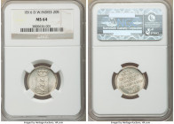 Danish Colony. Frederick VI 20 Skilling 1816 MS64 NGC, KM15, Hede-10. One of the three finest certified at NGC, and with none certified at PCGS to dat...