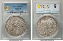 Augsburg. Free City "City View" Taler 1643/2 MS63 PCGS, KM77, Dav-5039. Needle sharp in the designs and embedded upon surfaces conveying glowing silve...