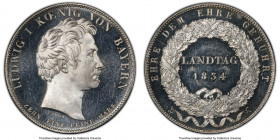 Bavaria. Ludwig I Proof "Landtag" Taler 1834 PR63 Cameo PCGS, KM-A765, Dav-571. A frosty Proof emission of this legislature commemorative type. Gently...