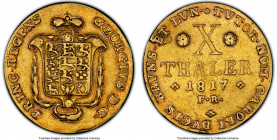 Brunswick-Wolfenbüttel. Karl II gold 10 Taler 1817-FR VF30 PCGS, KM1074, Fr-732. A moderately yet honestly worn emission with a small annealing issue ...