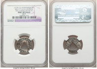 British Colony Countermarked Bitt ND (1770-1772) Fine Details (Bent) NGC, KM17.1 (under Martinique), Prid-19 (under Dominica). Counterstamped on a Phi...