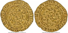 Edward III (1327-1377) gold 1/4 Noble ND (1361) AU58 NGC, Tower mint, Transitional Treaty Period, S-1501, N-1224, Schneider-74. 1.91gm. +ЄDWΛRD: DЄI: ...