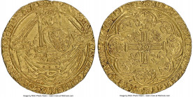 Richard II gold Noble ND (1377-1399) AU58 NGC, Tower mint, Cross Patteé mm, Type IIIb, S-1657, N-1303 (R), Schneider-172. 7.60gm. RIC | ΛRD: DI: GRΛ: ...