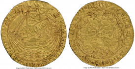 Henry VI (1st Reign, 1422-1461) gold 1/2 Noble ND (1422-1430) AU53 NGC, Tower mint, Lis mm, Annulet issue, S-1805, N-1417, Schneider-293. 3.38gm. h | ...
