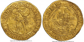Henry VII (1485-1509) gold Angel ND (1504-1505) AU53 NGC, Tower mint, Cross-Crosslet mm, S-2186, N-1697, Schneider-Unl. 5.12gm. (cross-crosslet) hЄnRI...