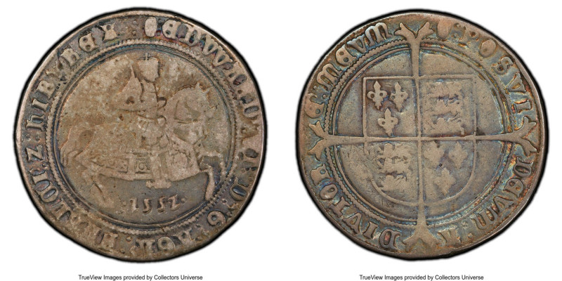 Edward VI (1547-1553) Crown 1552 VF20 PCGS Tower mint, Tun mm, S-2478, N-1933. A...