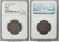 Commonwealth 6 Pence 1651 MS62 NGC, Sun mm, KM389.1, ESC-179 (prev. ESC-1484). 3.04gm. A stunning offering of an issue regularly encountered in lesser...