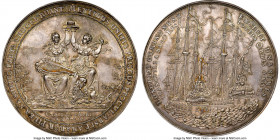 Commonwealth silver "Peace of Westminster" Medal 1654 MS62 NGC, MI-415/52, Eimer-191. 60mm. By S. Dadler. Wholly enticing and struck to commemorate th...