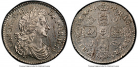 Charles II 6 Pence 1677 MS63 PCGS, KM441, S-3382. Exceedingly appealing for the type, and decidedly scarce in this preservation. A delicate patina cli...
