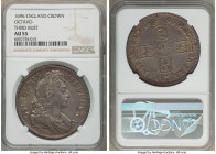 William III Crown 1696 AU55 NGC, KM494.1, S-3472. Third Bust. First Harp. OCTAVO Edge. A highly respectable representation of this pleasing type that ...
