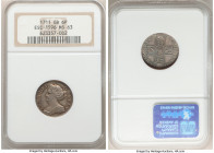 Anne 6 Pence 1711 MS63 NGC, KM522.1, S-3619, ESC-1596. A wholly enticing Choice Mint State specimen, the pristine, dove-gray obverse devices are laden...