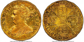 Anne gold 1/2 Guinea 1713/1 UNC Details (Obverse Cleaned) NGC, KM527, S-3575. An exceptionally fleeting fractional issue of Anne generally encountered...