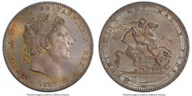 George III Crown 1820 MS66 PCGS, KM675, S-3787. LX Edge. Tied for highest graded by either NGC or PCGS, and the finest 1820 Crown that one could hope ...