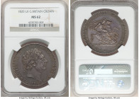 George III Crown 1820 MS62 NGC, KM675, S-3787. LX edge. Uniformly pewter central motifs exhibiting trivial instances of handling center legends decora...