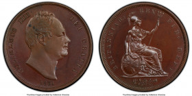William IV bronzed Proof Penny 1831 PR64 PCGS, KM707a, S-3845. An exquisite near-gem decidedly struck upon a choice chocolate-brown planchet with a sm...