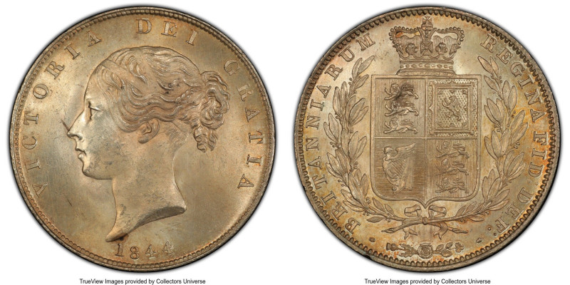 Victoria 1/2 Crown 1844 MS64 PCGS, KM740, S-3888. A scintillating representative...