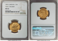 Victoria gold Sovereign 1853 MS62 NGC, KM736.1, S-3852D. W.W. incuse variety. The sole-finest example for this variety-date certified by NGC. More imp...
