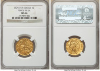 Chios. Anonymous gold Imitative Zecchino ND (1343-1354) MS66 NGC, Fr-2a. Imitating a gold Ducat of Andrea Dandolo. An extraordinary example of the typ...