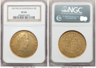 Ferdinand VII gold 8 Escudos 1817 NG-M XF45 NGC, Nueva Guatemala mint, KM71, Cal-1752 (prev. Cal-11). A challenging series emission whose scintillatin...