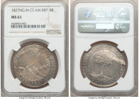 Central American Republic 8 Reales 1827 NG-M MS61 NGC, Nueva Guatemala mint, KM4, Elizondo-87. Mint State certified with choice surfaces to boot, punc...