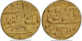 Awadh. Brijis Qadr gold Ashrafi AH 1229 Year 26 (1813/1814)-Dated (1857) MS66 NGC, Muhammadabad Banaras mint, KM390. Struck in the name of Shah Alam I...