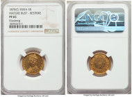 British India. Victoria gold Proof Restrike 5 Rupees 1870-(c) PR65 NGC, Calcutta mint, KM476, Fr-1603a. Mature Bust. A superb gem restrike of this 5 R...