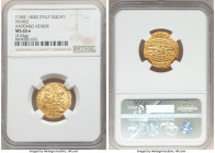 Venice. Antonio Venier gold Ducat ND (1382-1400) MS65 S NGC, Fr-1229, Paolucci-37.1, CNI-VIIa.32 var. (punctuation). 3.54gm. ANTO' • VЄNЄRIO | • S | •...