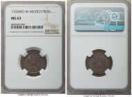 Charles III Real 1765 Mo-M MS63 NGC, Mexico City mint, KM77, Cal-415. An elusive and conditionally challenging issue with only two specimens reaching ...