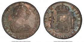 Charles III 8 Reales 1776 Mo-FM AU55 PCGS, Mexico City mint, KM106.2, Cal-1110 (prev. Cal-921). A wholesome and original example with lovely cabinet t...