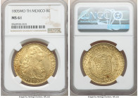 Charles IV gold 8 Escudos 1805 Mo-TH MS61 NGC, Mexico City mint, KM159, Cal-1649. Brilliant canary-gold appearances flash at the turn of the wrist whi...