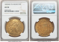 Charles IV gold 8 Escudos 1805 Mo-TH AU58 NGC, Mexico City mint, KM159, Cal-1649. Bordering on Mint State preservation featuring a portrait with only ...