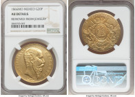 Maximilian gold 20 Pesos 1866-Mo AU Details (Removed From Jewelry) NGC, Mexico City mint, KM389, Fr-62. From a total mintage of only 8,274. Expressing...