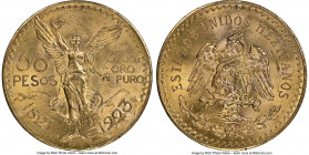 Estados Unidos gold 50 Pesos 1923 MS64 NGC, Mexico City mint, KM481, Fr-172. A flashy representative of this highly collectible series boasting an occ...