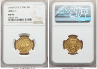 Utrecht. Provincial gold 7 Gulden 1760 MS61 NGC, Utrecht mint, KM103, Fr-289. A boldly struck, canary-gold 1/2 rider usually encountered in lesser con...