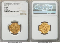 Zwolle. City gold Ducat 1649 MS64 NGC, KM34, Delm-1133, CNM-2.52.25. 3.49gm. With the name and titles of Ferdinand III. The single finest example of t...