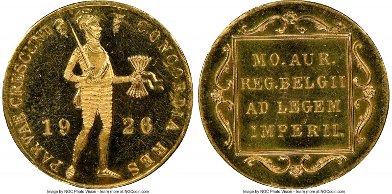 Wilhelmina gold Proof Ducat 1926 PR64 Cameo NGC, Utrecht mint, KM83.1 (unlisted ...