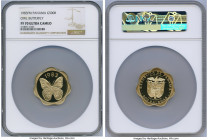Republic gold Proof "Owl Butterfly" 500 Balboas 1983-(FM) PR70 Ultra Cameo NGC, Franklin mint, KM96. A Franklin Mint issue boasting a scant mintage of...