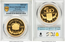 Republic gold Proof "Union of 1918" 500 Lei 2008 PR69 Deep Cameo PCGS, KM233a. Mintage: 3,000. Struck for the 90th anniversary of the Union of 1918. A...