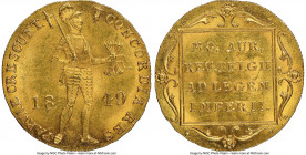 temp. Nicholas I gold Imitative Ducat 1849 MS64 NGC, St. Petersburg mint, KM83.2, Bit-35 (under "Imitations of Dutch Ducats"). Reeded edge. Struck in ...