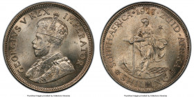 George V Shilling 1927 MS65 PCGS, Pretoria mint, KM17.2, Hern-S202. An elite gem example of the type, which remains exceedingly difficult to acquire a...
