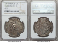 Haldenstein. Canton 2/3 Taler 1690 AU58 NGC, KM70. Relatively scarce in any grade, let alone approaching Mint State designations, this conditionally c...
