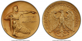 Confederation gold Matte Specimen "Aargau Shooting Festival" Medal 1924 SP68 PCGS, Richter-43a. Commemorating the Federal Shooting Fest in Aargau. Fai...