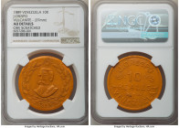 Republic vulcanite "J. Crespo" 10 Reales Token 1889 AU Details (Obverse Scratched) NGC, Rulau-pg. 428. 37mm. Generally well-kept, with only fine scrat...