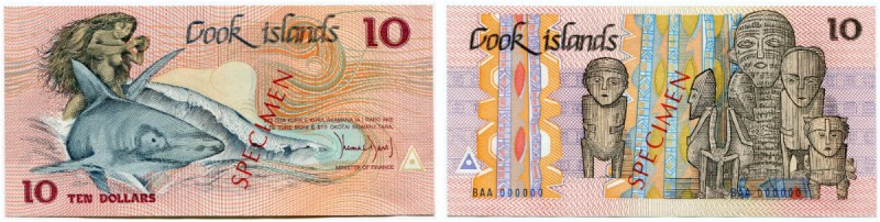 COOK ISLANDS 
 Lot. 10 Dollars SPECIMEN & 20 Dollars SPECIMEN. Pick 4s, 5s. Lin...