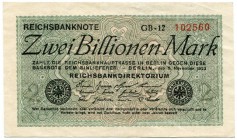 DEUTSCHLAND 
 2 Billionen Mark vom 5. November 1923. Rosenberg-Grabowski 132a. Pick 135. -I