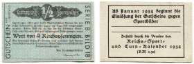 DEUTSCHLAND 
 Lot. Gutscheine zur Olympiade 1936. ½ Sportgroschen zu 4 Reichspfennigen von 1934, bzw. 1936 & Eintrittskarte zur Olympiade im Wert von...