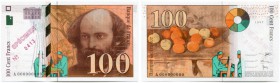 FRANKREICH 
 100 Francs 1997 SPECIMEN. SPÉCIMEN als roter Aufdruck auf Vorderseite und in Perforation. Pick 158s. Selten. I