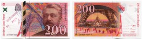 FRANKREICH 
 200 Francs 1995 SPECIMEN. SPÉCIMEN als roter Aufdruck auf Vorderseite und in Perforation. Pick 159s. Selten. I