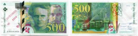 FRANKREICH 
 500 Francs 1994 SPECIMEN. SPÉCIMEN als roter Aufdruck auf Vorderseite und in Perforation. Pick 160s. Selten. Papier leicht gewellt. I
